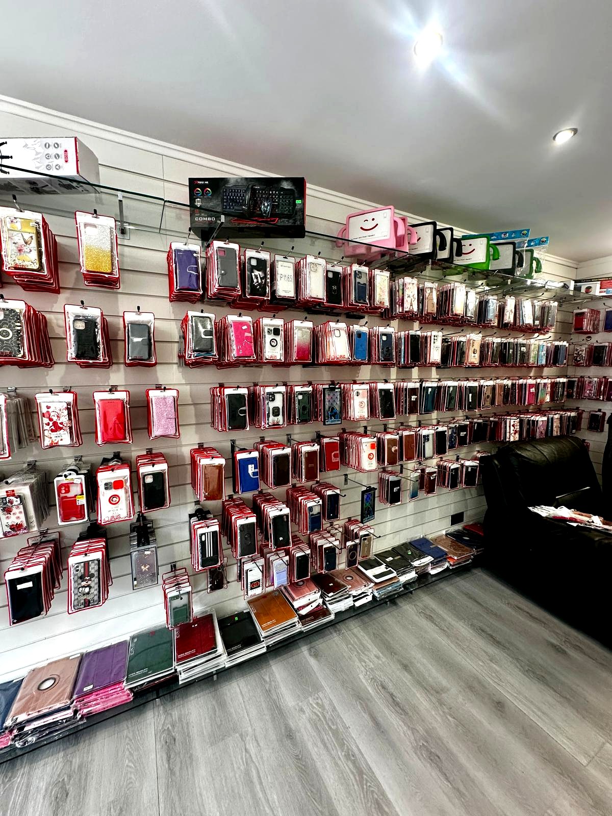 Phone cases wall display